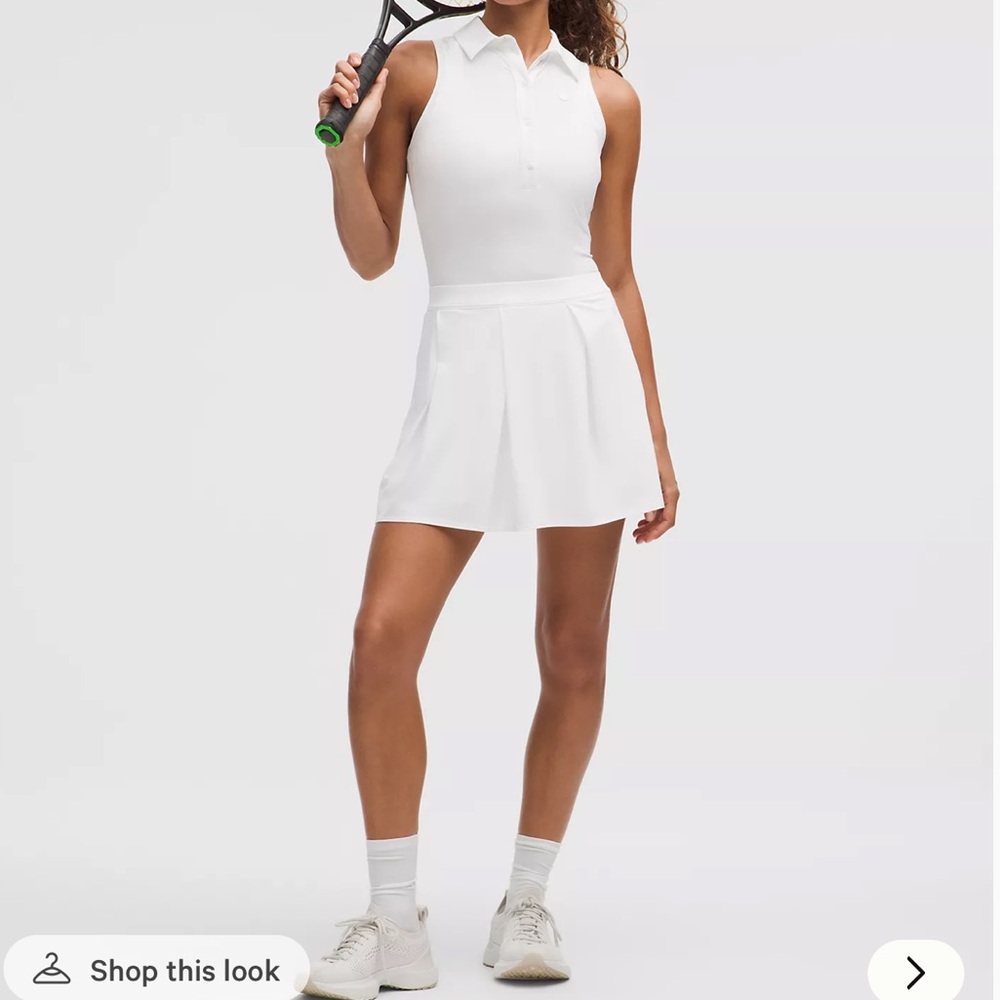 NWT lululemon Angled-Pleat High-Rise Tennis Skirt, White, Small